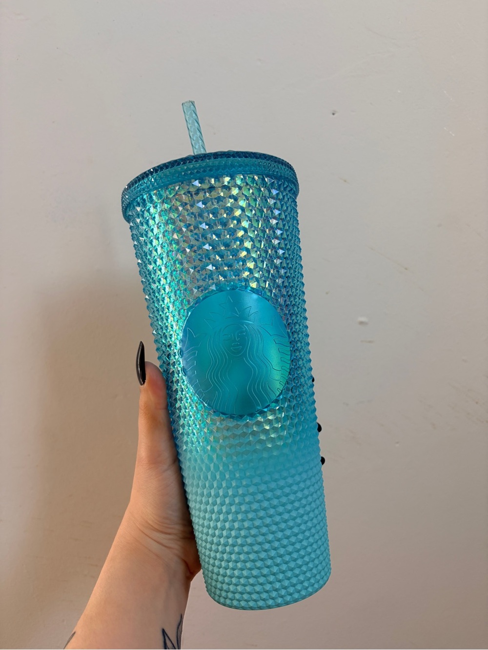 Starbucks Aqua Iridescent Studded Tumbler
